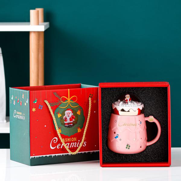 Top Sale Ceramic Christmas Mug Gift Box Set for Customized Logo Christmas Gift Set