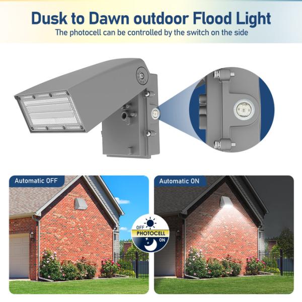 UL/DLC LED Wall Pack Light с фотоэлементом 30/40/50K Выбираемый 5600lm 11200lm 11200lm Регулируемый