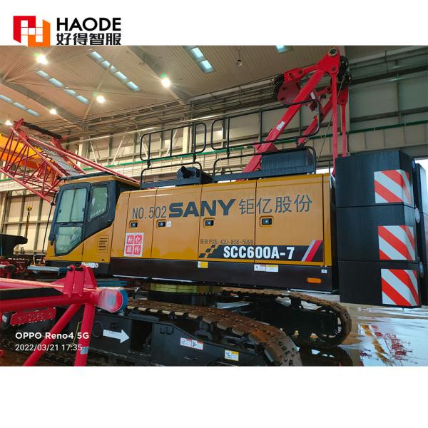 60Ton Max. Lifting Load Crawler Crane SCC600 With Sany Hydraulic Valve In Good Condition