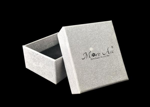 Small Lid And Base Boxes Silver Glitter Jewelry Gift Packaging For Earring
