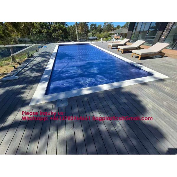 Safe Pool Safety Cover For Kids Safety Transparent Blue PC Blades With Reel Pool Cover Polycarbonate Pool Solar Cover Winter Safety Cover For Swimming Pool