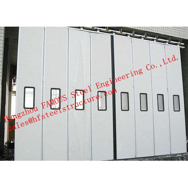 Aluminum Alloy Frame Upper Track Industrial Accordion Doors For Aircraft Hangar