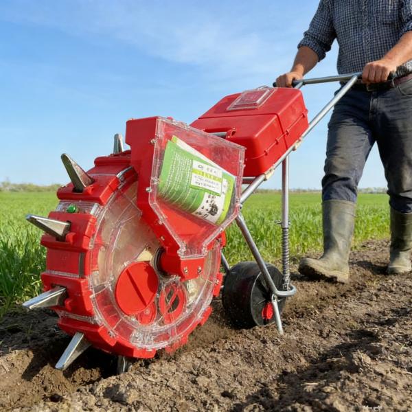 Handheld Plant Sower Manual Seed Sower with Adjustable Seed Spacing Stainless Steel Material and Lightweight Portable Design