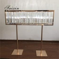 Wholesale  wedding table decoration rectangle crystal centerpieces with light