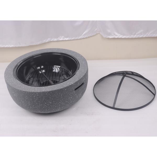 MGO Stone Barbecue Fire Bowl Painted Steel Fire Pit Cool Camping Accessories 59.5X34.5cm