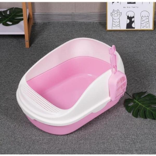 OEM ODM Semi Enclosed Cat Litter Box PP PET Cleaning Litter Box