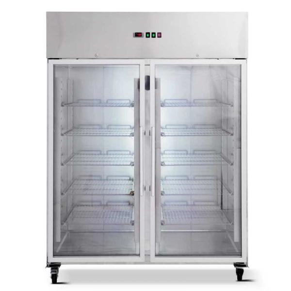 220V / 380V Double Glass Door Freezer Commercial Digital Display Thermometer