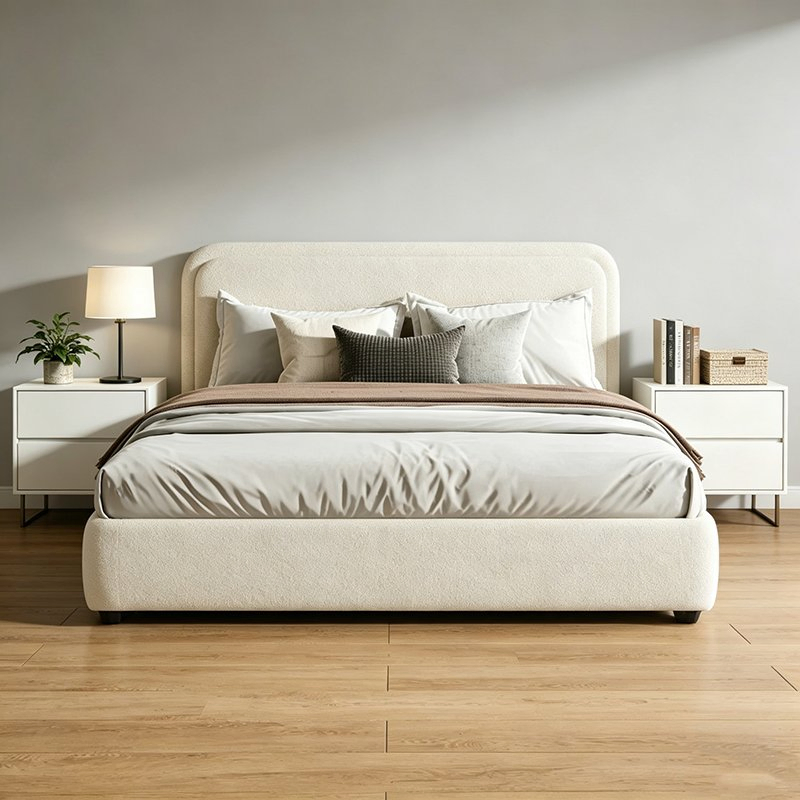 Comfortable Luxury King Size Bed with Wooden Bedroom Frame