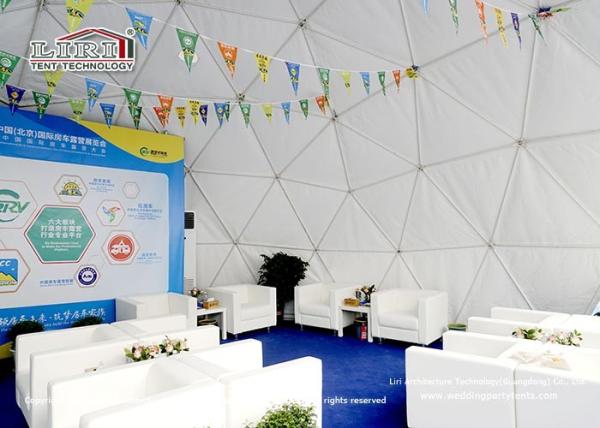 White 6m Geodesic Dome Tents Ball Shape For Conference