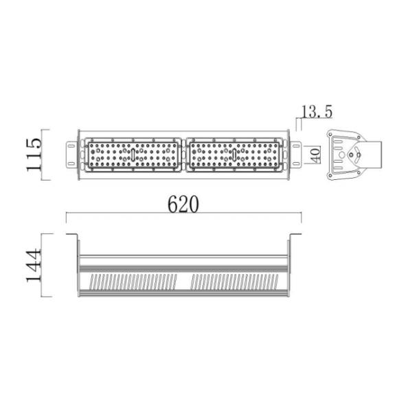 Линейный свет залива СИД 160LM/W высокий для офиса супермаркетов складов