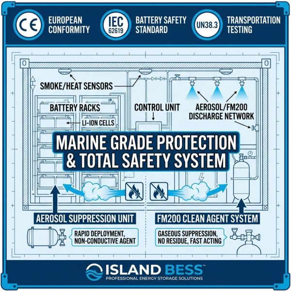 125kW 261kWh Island Smart Microgrid BESS Salt Mist Resistant Solar Wind Hybrid Energy Storage