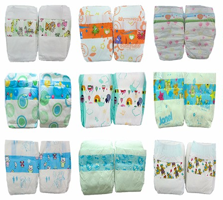 Breathable Custom Patterned Disposable Diapers Fluff Pulp Material