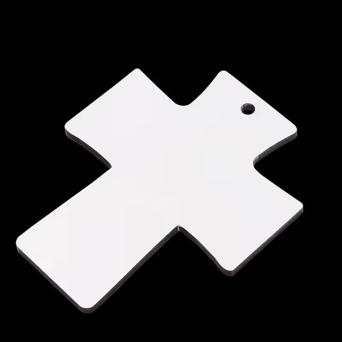 Personalized Memorial Sublimation MDF Cross Ornaments Eco-Friendly Custom Logo Christmas Ornaments
