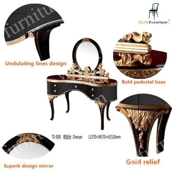 Antique dresser luxury european vanity dresser with mirror TE-008