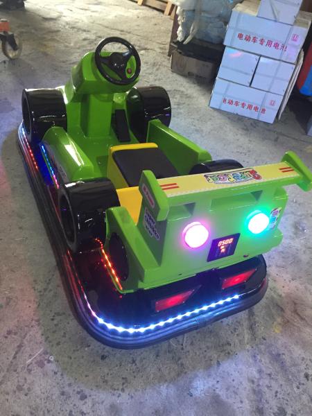 Small Size Kids Bumper Car ,  Green Children'S Bumper Cars 150W Power
