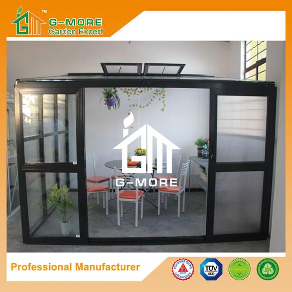 Aluminum Greenhouse-Hexagon Series-242 X 392 X 237CM-Dark Grey Color- PC or Glass