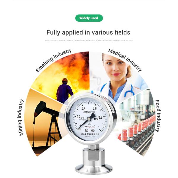 CE Certified 2.5% Precision Customized Clamp Diaphragm Pressure Gauge for Manufacture