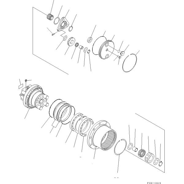 Уменьшение перемещения КОМАТСУ ПК35-8 ПК35Р-8, коробка передач уменьшения мотора перемещения 20С-60-82121