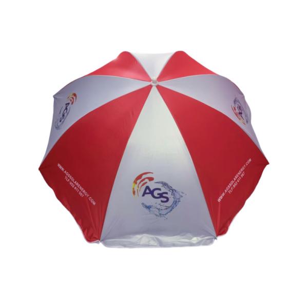 UPF50+ Windproof Portable Beach Umbrella for Family Beach Camping & Pool Side Use