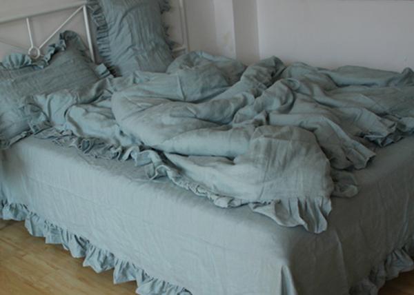 100% Linen Plain Duvet Covers , Comfortable 4Pcs Dyed Soft Duvet Covers