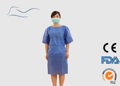 Light Blue Disposable Patient Gowns Dust Proof CE / ISO Certification