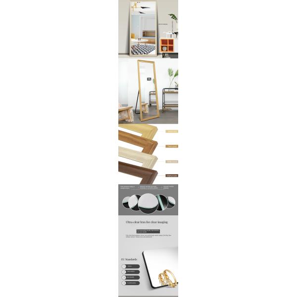 Custom Large Full Size Long Wall Floor Standing Mirror with Glass Rectangular Frame