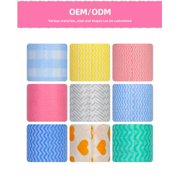 ODM Blue Disposable Dish Cloths On A Roll Nonwoven Disposable Washcloths For Dishes