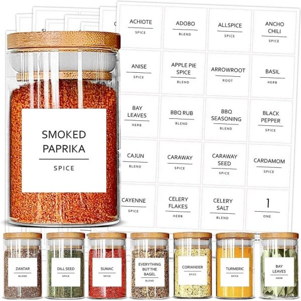 Preprinted Jar Spice Label Stickers Glass Seasoning Bottle Labels