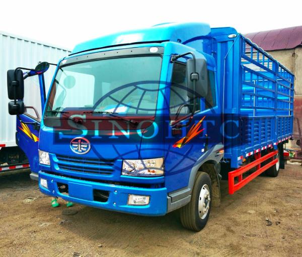 10 - 12 Tons Cargo Transport Truck FAW 6 Wheelers 4 X 2 High Sidewall Body
