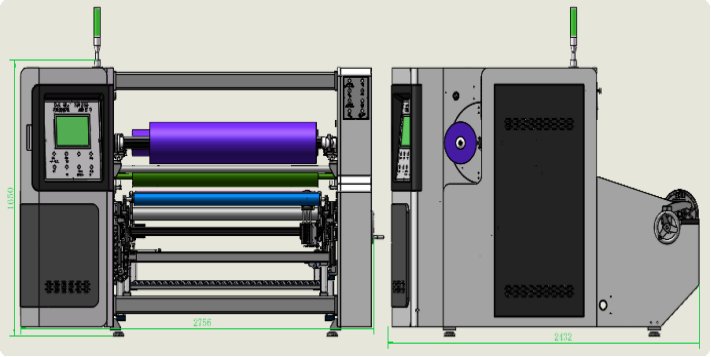Dual Shaft Automatic Rewinding Machine 5.5kW Servo Control Tape Rewinder Machine 18KW