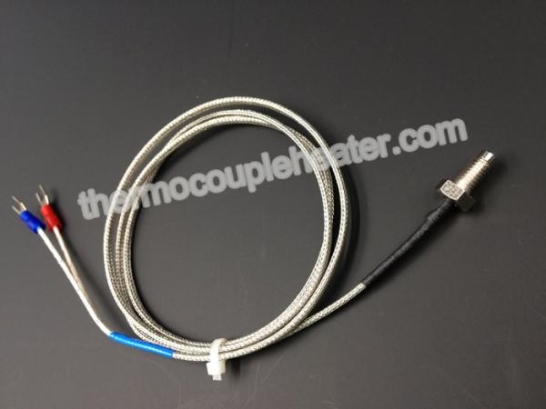 Mecanografíe el sensor de temperatura roscado tornillo del termopar de K M6, alambre de ventaja de la trenza de los SS