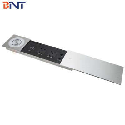 O painel de prata da liga de alumínio arredondou o deslizamento Desktop de canto abre o conector escondido Because-01