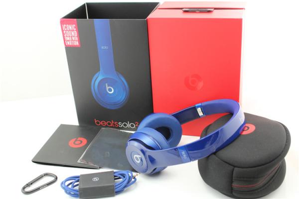 Beats Solo2 Gloss Blue Headphones  Beats By Dre Wired Headphones with seal box