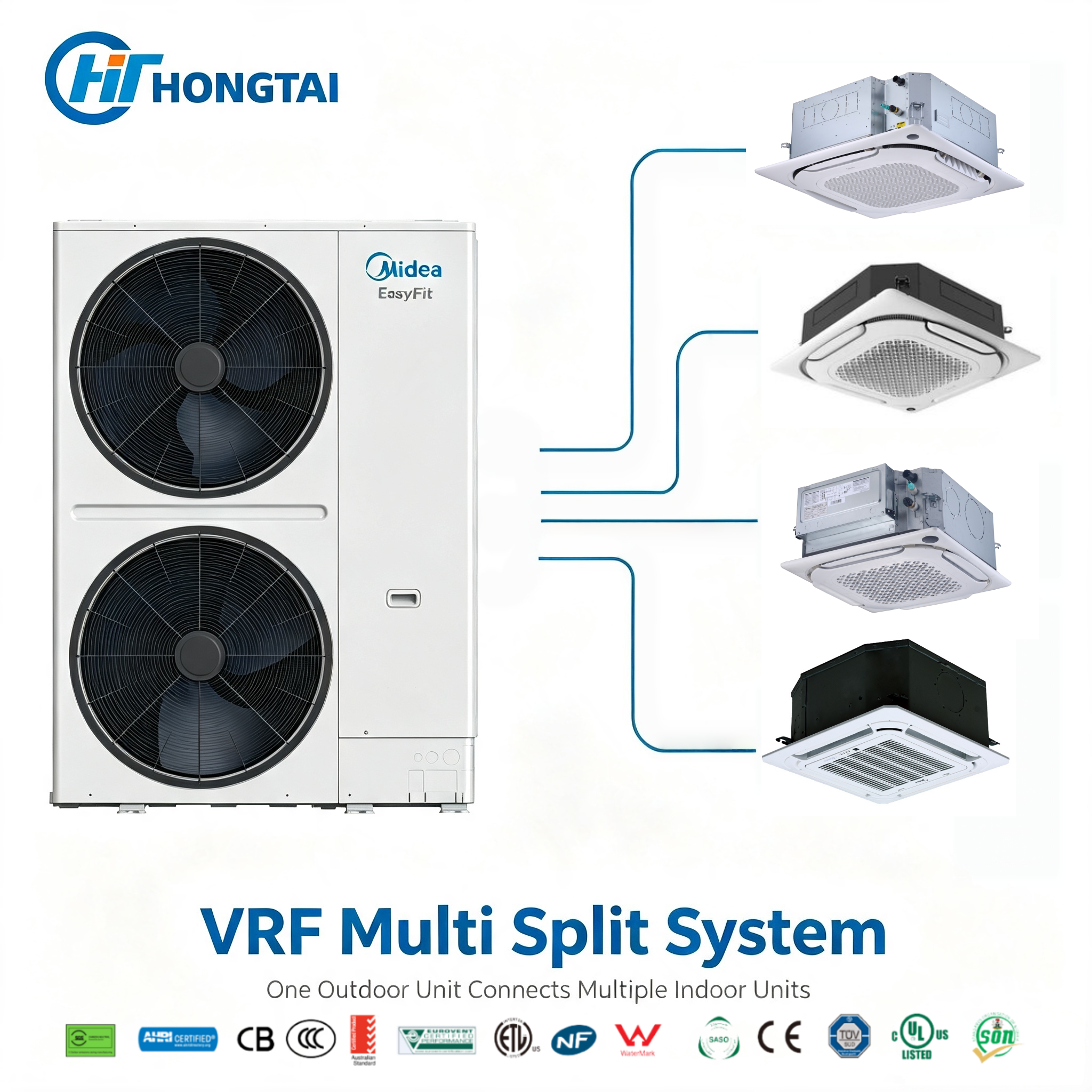 Midea V8 EasyFit VRF Compact Retrofit Solution for Space Limited HVAC Installation Engineered for Renovation Minimal Footprint Maximum Flexibility Zero Compromise