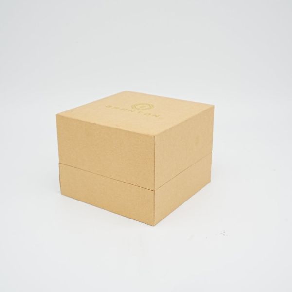 Single Compartment Watch Packaging Boxes Velvet Interior Embossed Packaging Boxes Yellow