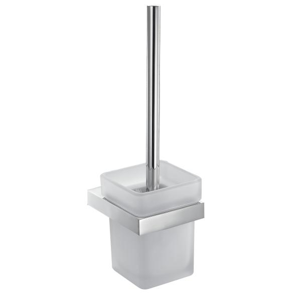 Modern Metal Stainless Steel Toilet Brush Holders Glass Bath Hardware Set