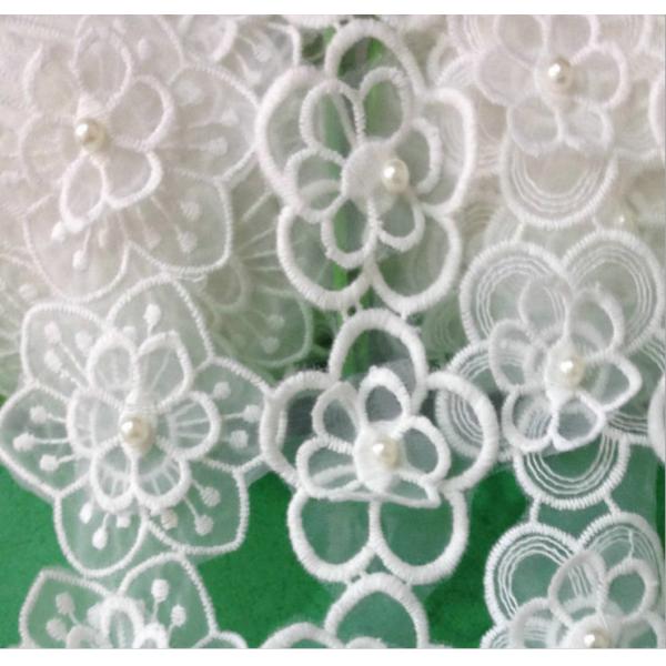 Garment Accessories Embroidery Organza Applique Flower  with Sequin