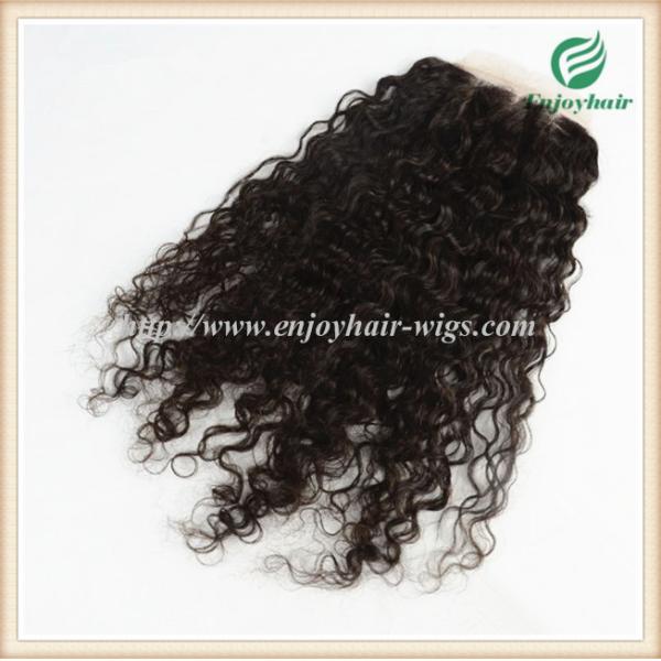 Lace top closure 5''x5'' ,brazilian virgin hair natural color loose curly 10''-24''length
