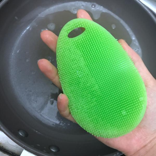 Custom Logo Silicone Kitchen Brush Scrubber Also Used As Pot Holders