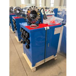 2 Inch 600 Ton From 6mm To 51mm Rubber Hose Crimping Machine Higher Model Blue Color 220v/380v Voltage With 10 Interchangeable Dies And Hydraulic Applications