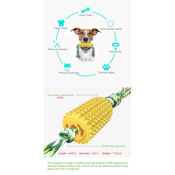 7.58 OZ Corn Molar Stick Pet Chewing Toy TPR Toner Rope Material