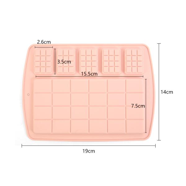 Розовая силиконовая вафлевая плесень гладкие силиконовые кексы для вафлевого торта шоколад