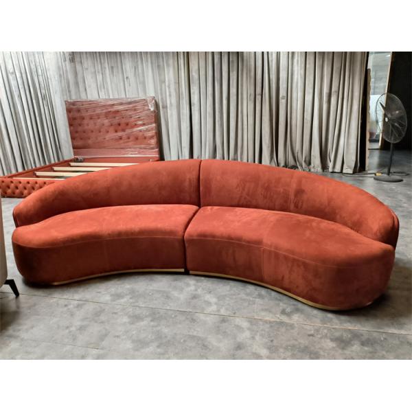 Velvet Fabric Luxury Living Room Furniture Sets Sofa Brown Red Italian Style Couch
