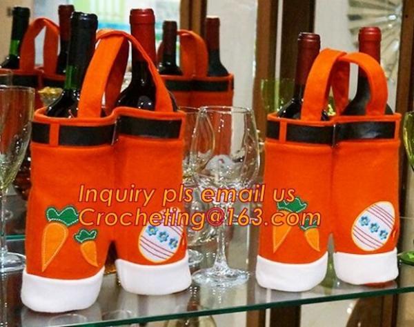 Felt Wine Bag As Clothes, Felt Wine Bag With String, Santa Pants Felt Wine Bag, suppling latest style Santa pants felt w