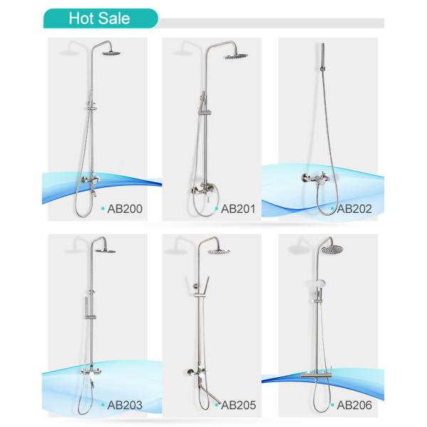 Wall Mounted Stainless Steel Bathroom Shower Brushed Durable Eco Friendly