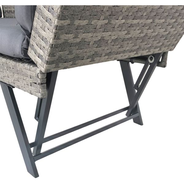 Factory Wholesale Garden Furniture Outdoor Wicker Rattan Furniture Functional Lounge Chair Armrest Movable Garden Bench