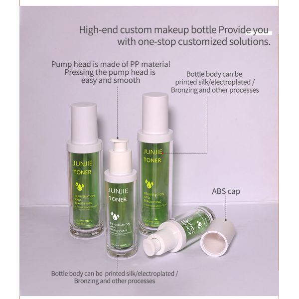 Junjie Cosmetics Packaging Set 30ml-120ml Skin Care Lotion Bottle with Pumb Empty Acrylic Jars for Face Cream 50g