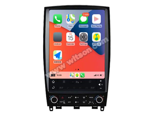 Écran Android Vertical Tesla 12.1 pour Infiniti EX25/EX30/EX35/EX37/QX50 2007-2017, Système multimédia stéréo GPS Carplay pour voiture