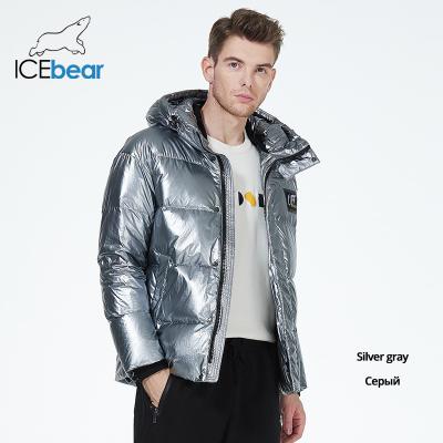 Bright Silver Waterproof Puffer Coat Polyester Waterproof Puffer Jacket Men'S