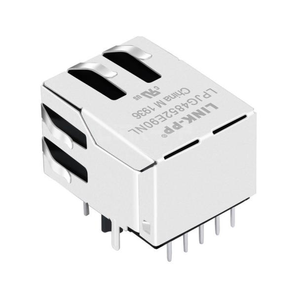 LPJG4852E90NL 10/100/1000 Base-T Shielded Electronic RJ45 Connector Tab Down Yellow/Orange&Green LED